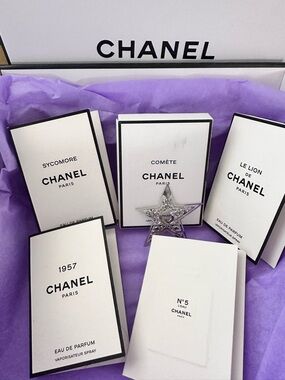 Chanel Les Exclusifs samples - classic ones! Comete, Le Lion, N5, Sycomore, 1957